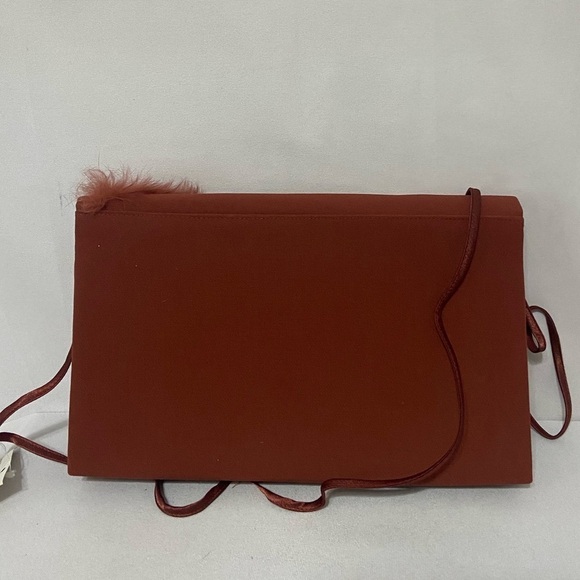 ML Studio vintage NWT feather rust colored purse/clutch deadstock - Picture 4 of 6